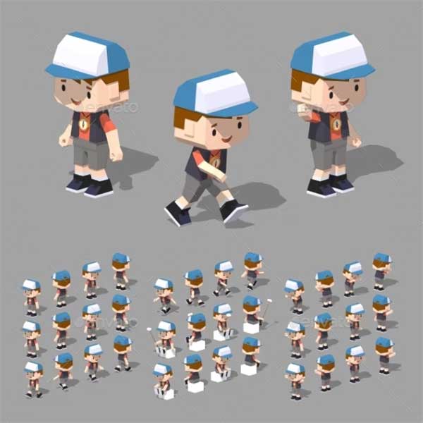 3D Low Poly Boy