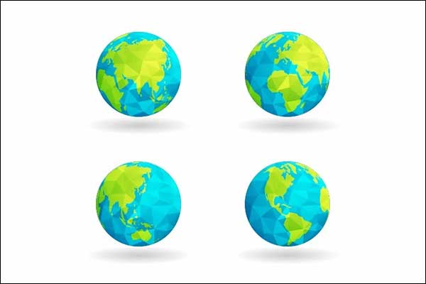 3D Low Poly Earth Globe Map