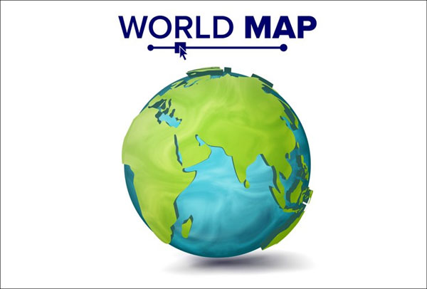 3D Low Poly Earth With Continents