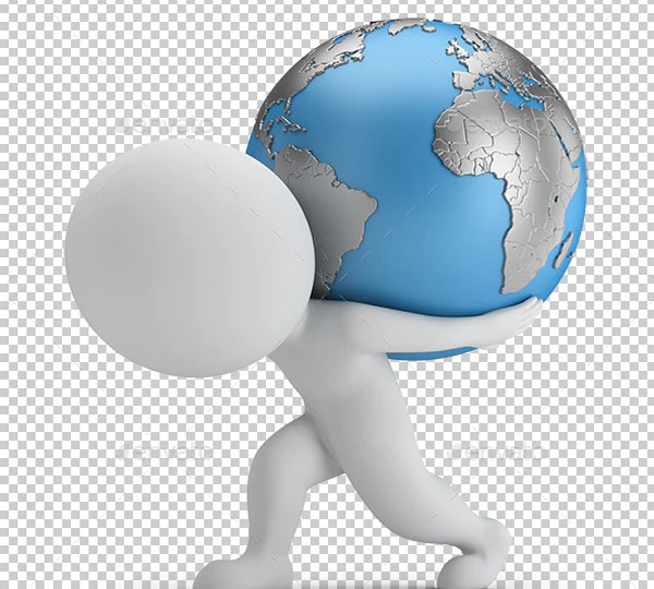 3D Low Poly People Bears Earth