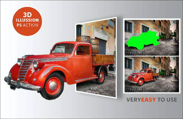 3D Photo Illusion Photoshop Action