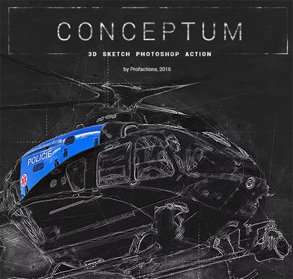 3D Sketch Conceptum Photoshop Action