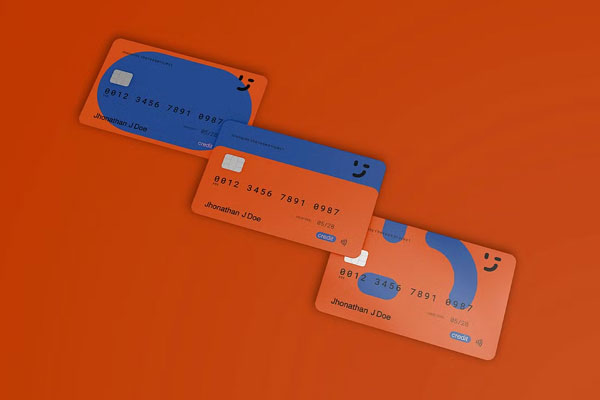 3d Three Credit Cards Mockup