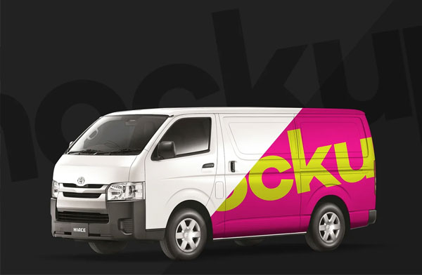4K Work Van Toyota HiAce PSD Mockup