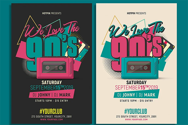 90s Retro Party Flyer
