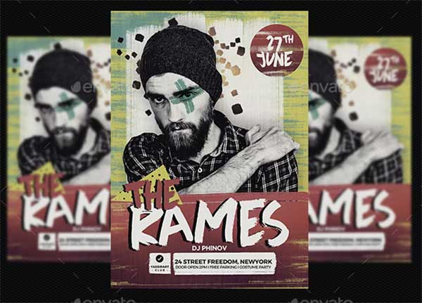 A3 Dj Poster Art Template