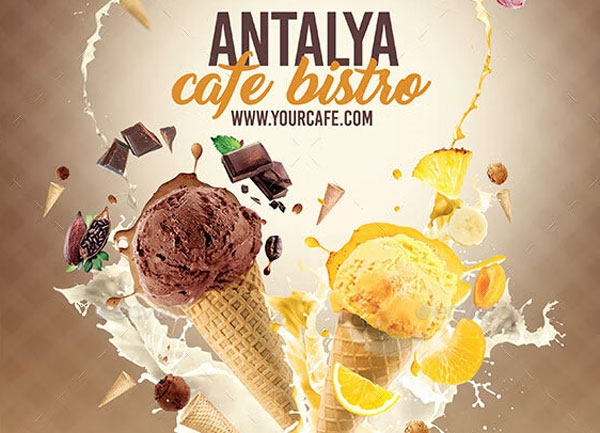 Ice Cream Menu Flyer Design Template