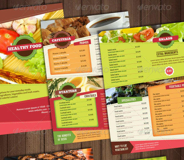 A4 Healthy Food Menu Flyer