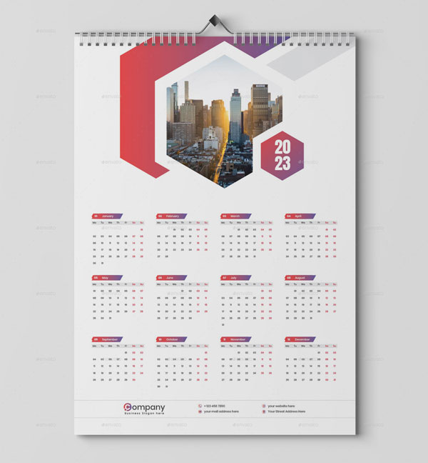 A4 Minimalistic Calendar