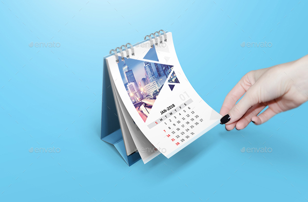 A6 Desk Calendar Mockups