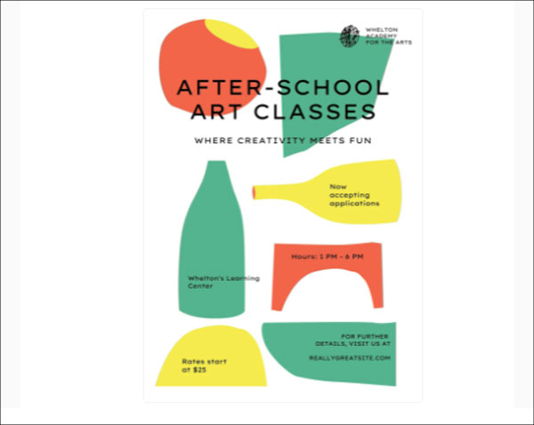 Abstract Art After-school Program School Flyer