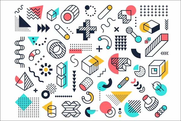 Abstract Geometric Shapes Circle and Triangle
