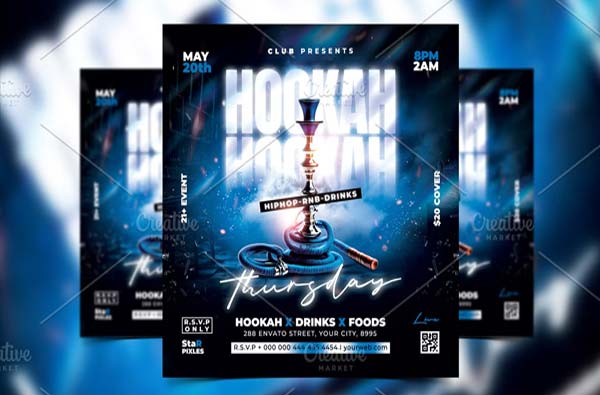 Affordable Hookah Lounge Flyer
