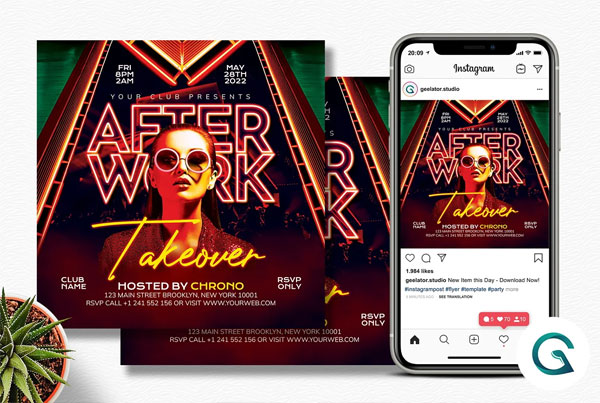 After Work Party Event Planner Banner Templates
