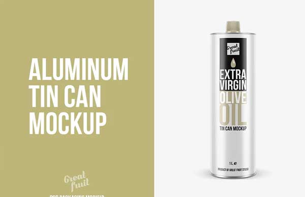 Aluminum Tube Tin Can PSD Mockup Template
