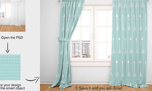 Amazing Bath Curtain Mockups Pack
