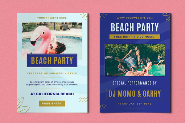 Luau Beach Party Flyer Template
