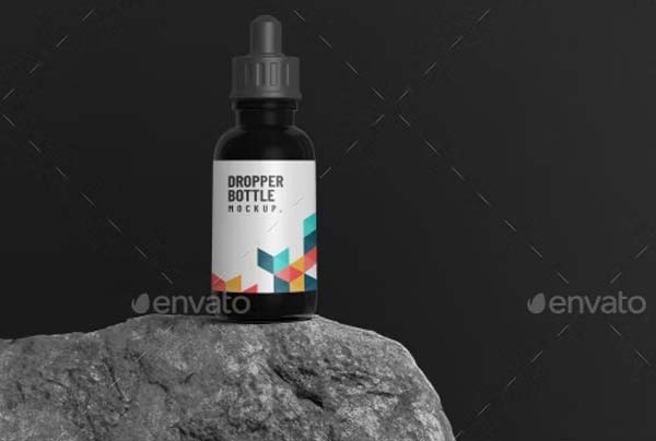 Amber Dropper Bottle Mockup Free Online