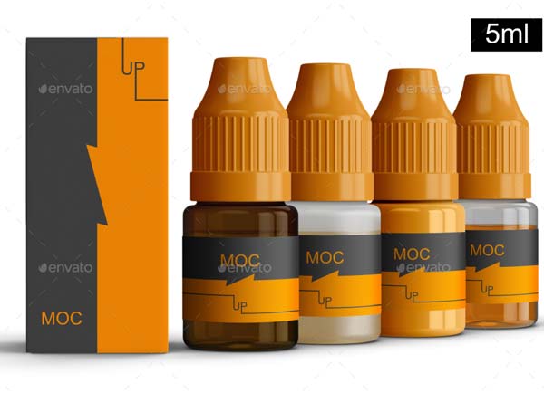 Amber Dropper Bottle Mockup Free Template