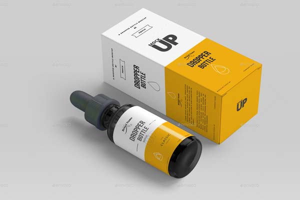 Amber Dropper Bottle Mockup Premium Template