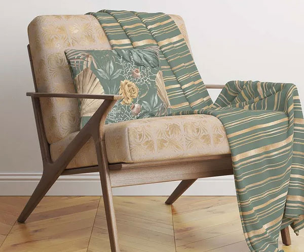 Armchair Lumbar Pillow and Blanket Set