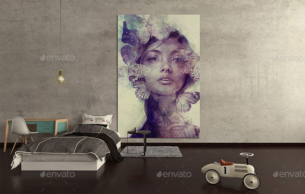 Art Wall PSD Mockup
