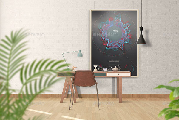 Art Wall Mockups And Interior Work Desk