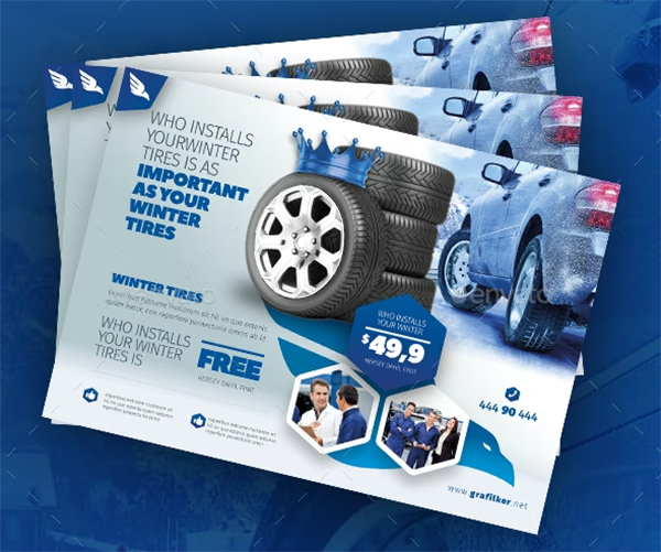 Automobile Tire Flyer Templates