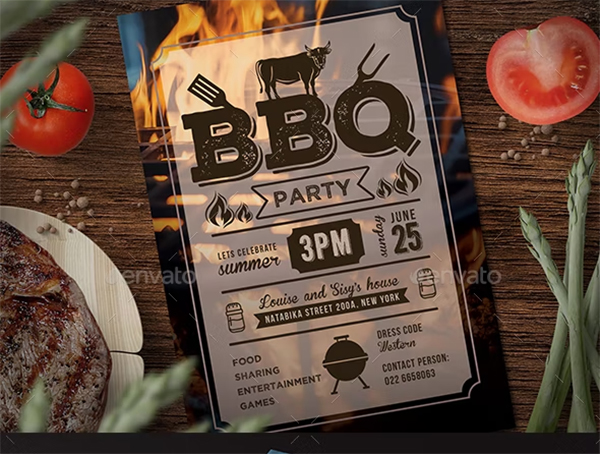 BBQ Invitation Design Template Download