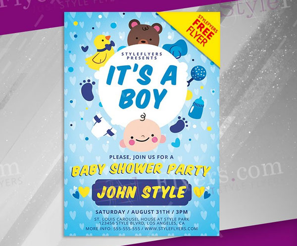 Baby Shower Event Free PSD Flyer Template