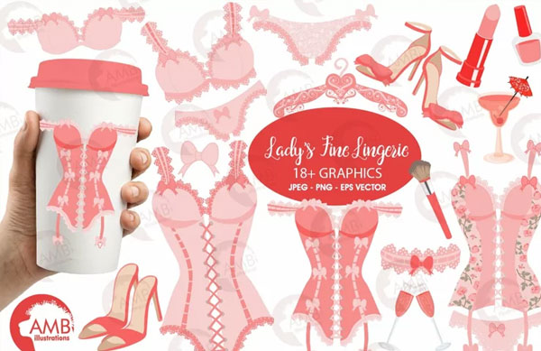 Bachelorette Party Lingerie Cliparts