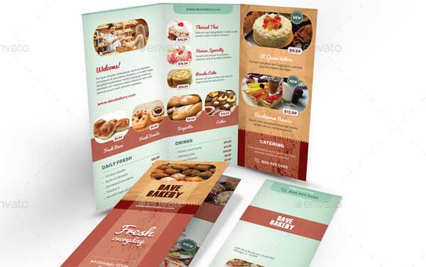 Bakery Store Trifold Brochure Template
