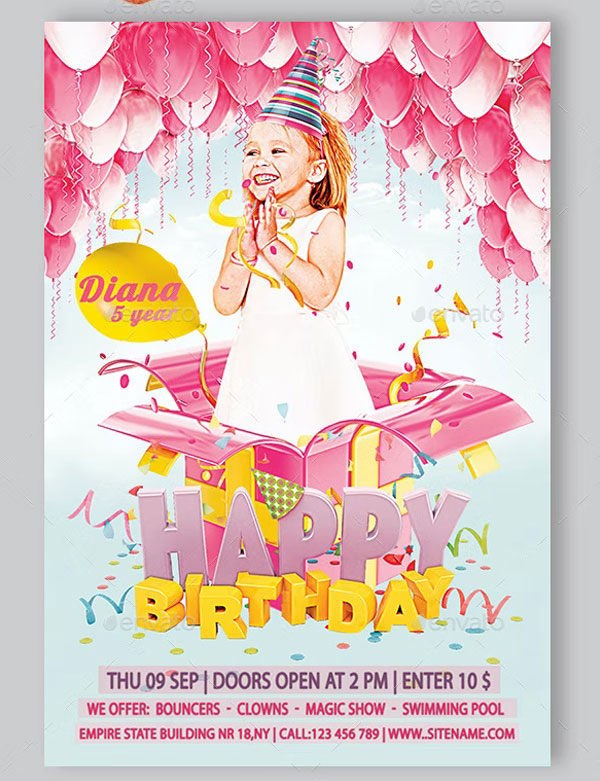 Birthday Flyer Photoshop Design