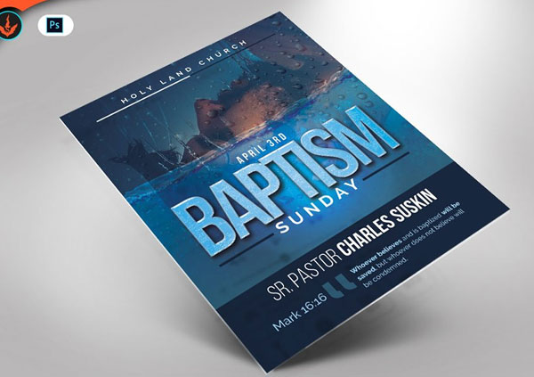 Baptism Sunday Church Flyer Template