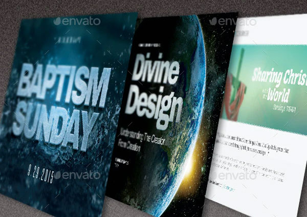Baptize Church Flyer Template Bundle