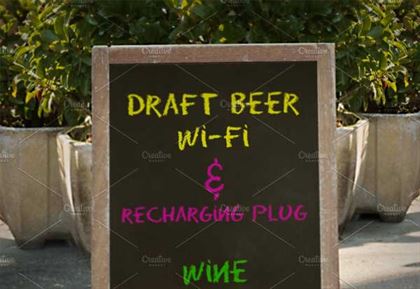 Bar Outdoor Blackboard Mockup