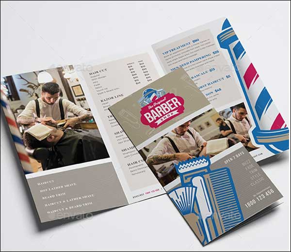 Barber Shop Tri-Fold Brochure Template