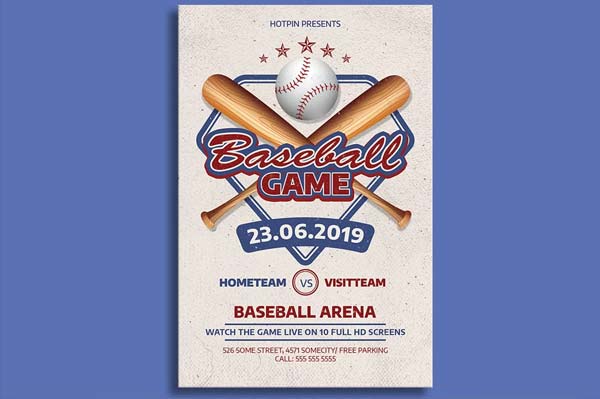 Baseball Game Flyer Design Template