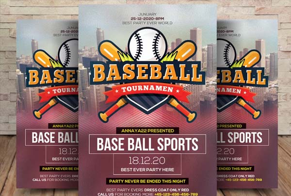 Baseball Game Flyer Printable Template