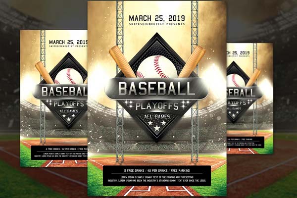 Baseball Game Flyer Template PSD