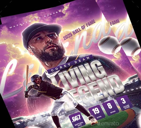 Baseball Game Match Flyer Template