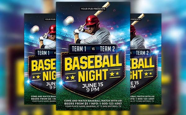 Baseball Match Flyer Template