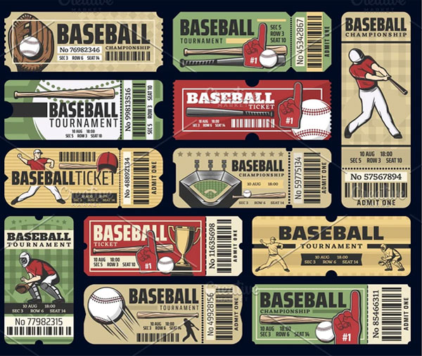 Baseball Sport Cup Tickets
