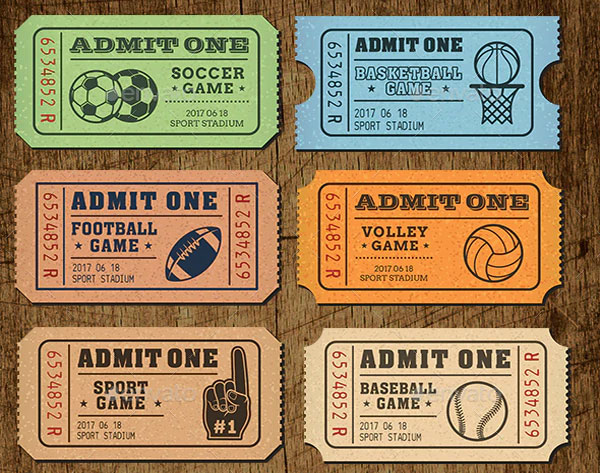 Baseball Sport Tickets Templates