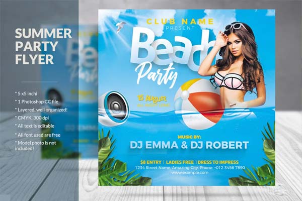 Beach Party Design Flyer