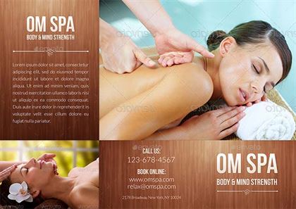 Beauty & Spa Tri-Fold Brochure Business Cards