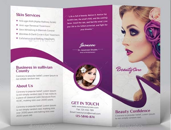 Skin Care Beauty Bifold Brochure Download