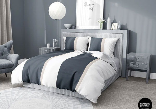 Bedroom Scene Bedding Mockup Set