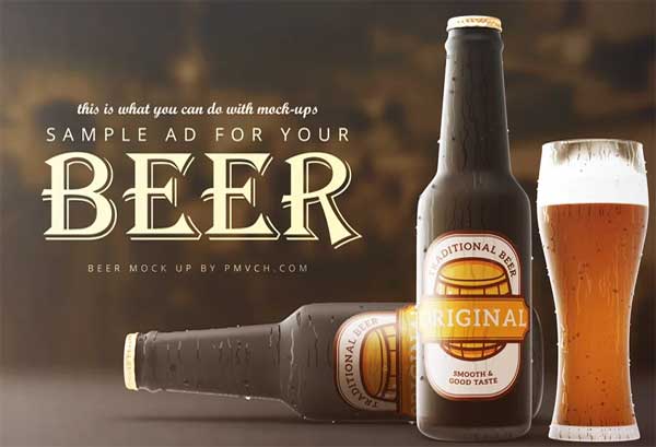 Beer Ad Mockups Cold Beer