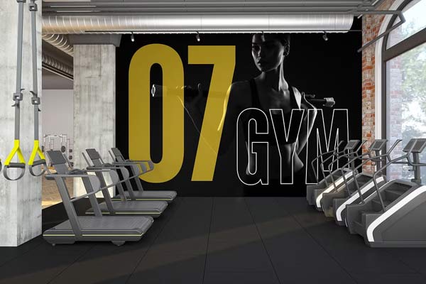 Gym Wall Mockup Free Download